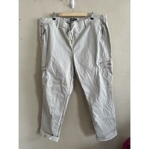 Torrid Womens Weekend Straight Cargo Pants Size 4x Beige Gorpcore Drawstring